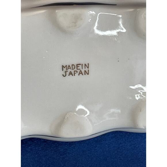 Vintage Rectangle Pink and White Porcelain Trinket Box Japan - Picture 9 of 9